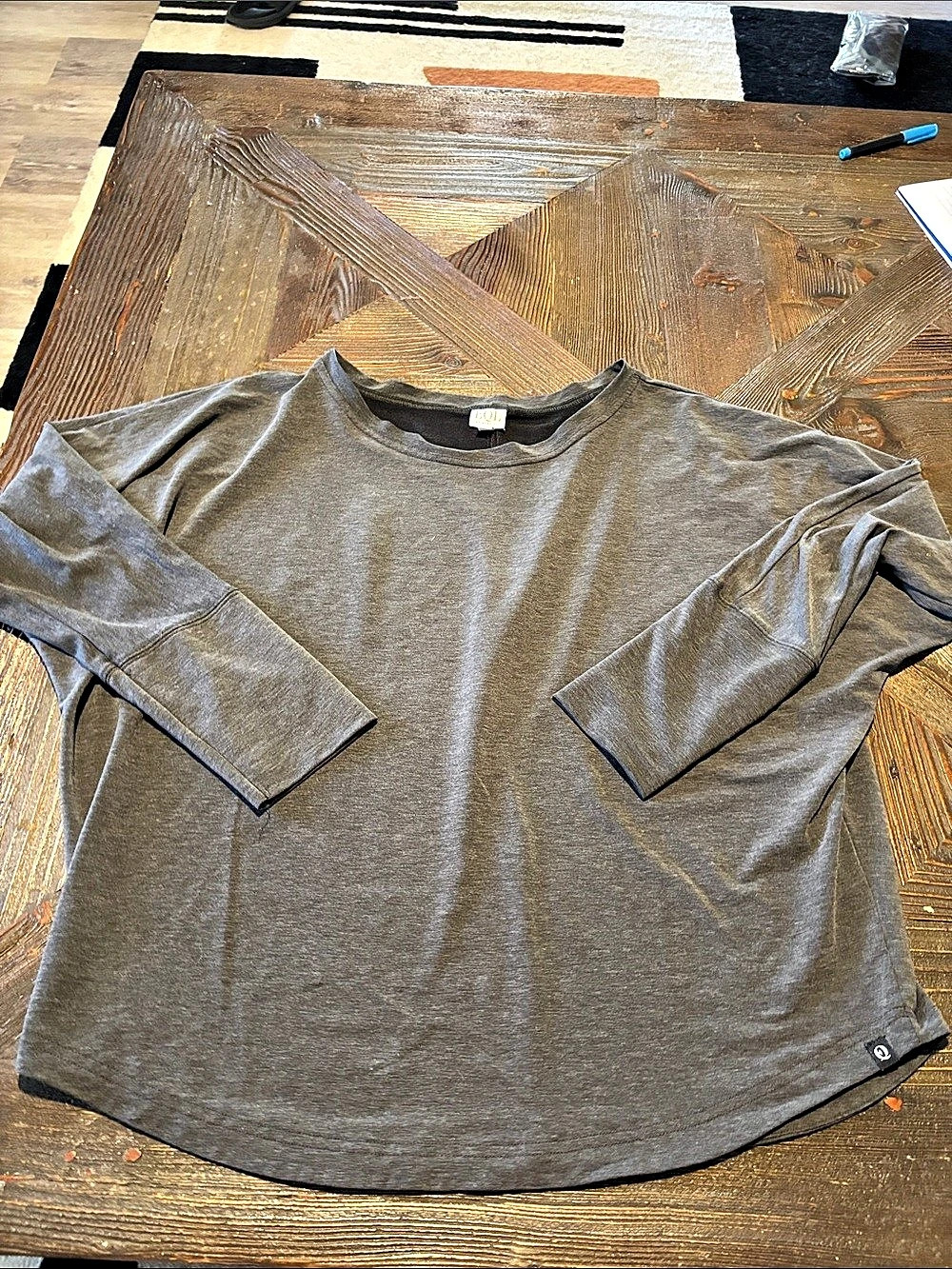 EQL Long Sleeve Tunic Gray Size 1X
